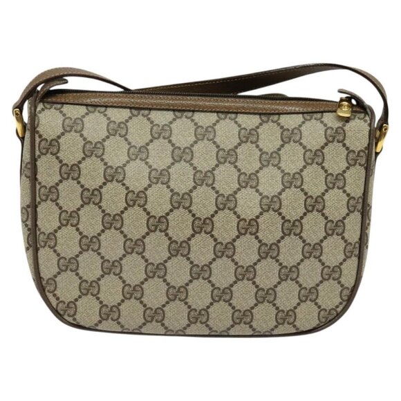 GUCCI GG Supreme Web Sherry Line Shoulder Bag PVC Beige 56 02 032 Auth BA2084 - Picture 3 of 16